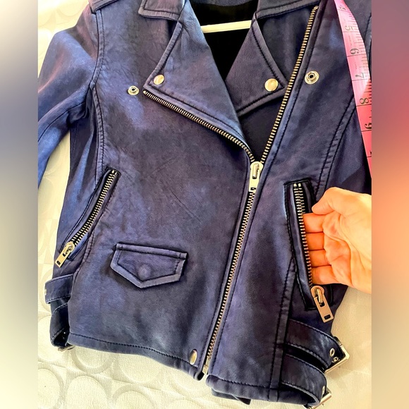 IRO ASHVILLE Cobalt Blue Lamb Leather Biker Moro Jacket zippers & buckles Sz 34 - Picture 5 of 12